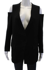Zara Basic Collection Womens Cold Shoulder Long Sleeve Blazer Black Size M Zara Basic Collection Womens Cold Shoulder Long Sleeve Blazer Black Size M - Image 1