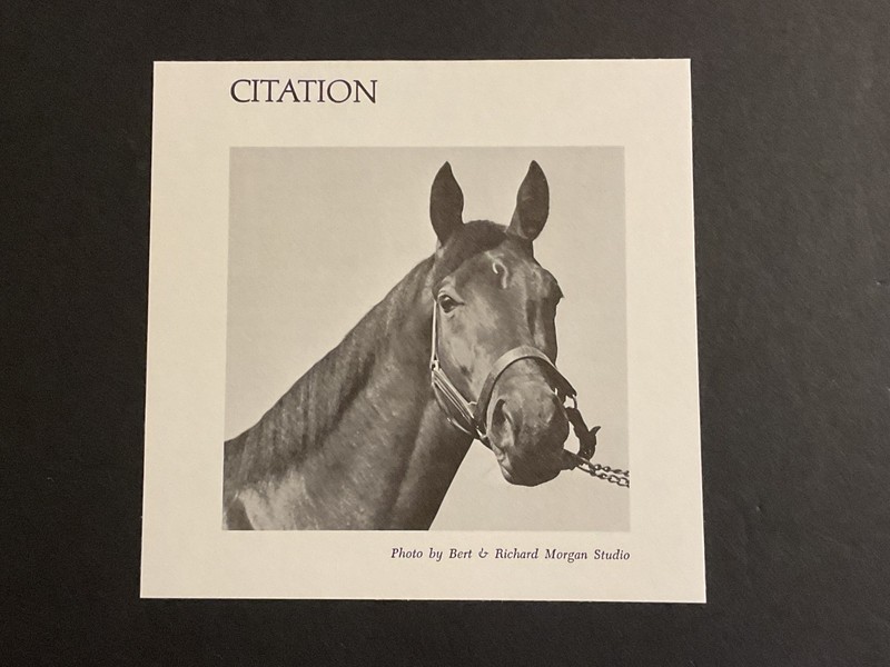 Citation photo Horse Racing 1948 TRIPLE CROWN