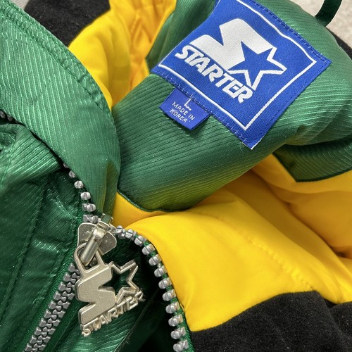VTG 90s NCAA UNIVERSITY OF OREGON DUCKS STARTER PUFFER JACKET PULLOVER SIZE L - Picture 7 of 9
