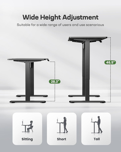 Standing Desk Adjustable Height Stand up Home Office Desk, 48X24 Inch Electric - Picture 3 of 6