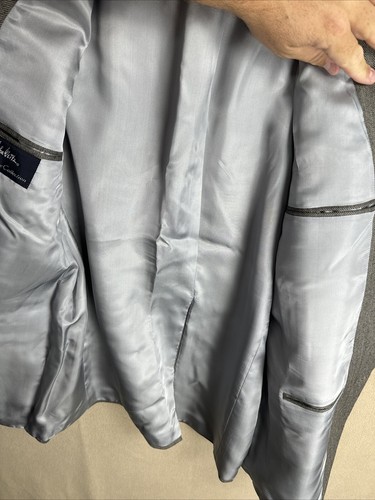 JOHN WEITZ NWT SIGNATURE COLLECTION Gray HerringBone 2 BUTTON SPORT Coat 44L - Picture 9 of 15