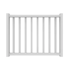 36 in. to 48 in. Traditional White PolyComposite Rail Gate Kit