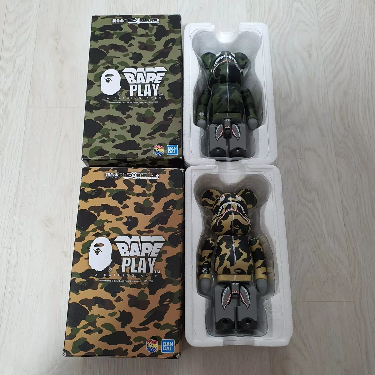 Bearbrick x BAPE Medicom Toy Camo Shark Chogokin 200% - US