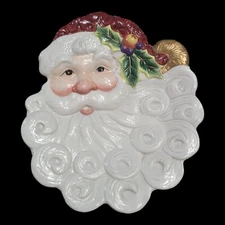 Fitz And Floyd Santa Handcrafted Canopy Dish Christmas Holiday