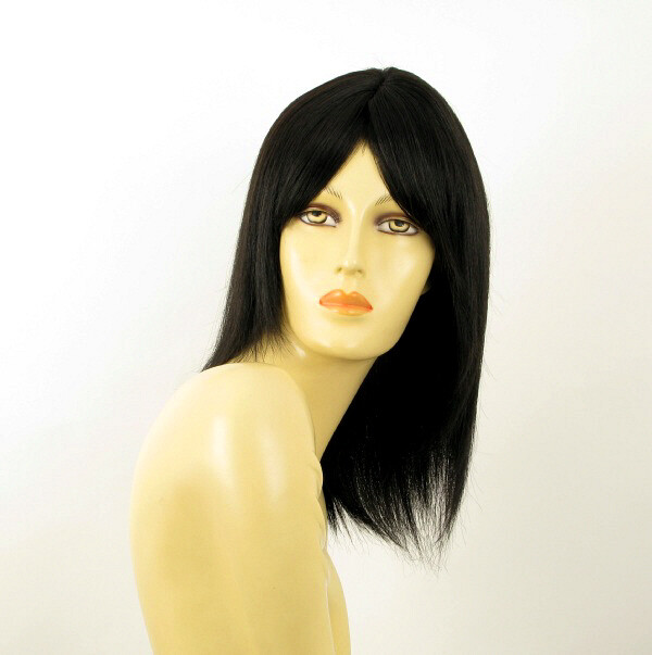 Perruque Tatiana 1B en cheveux naturels 100% noirs pour femme