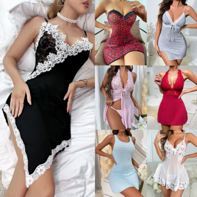 Lot US Sexy Lingerie Exotic Lace See Through Dress Underwear Babydoll Sleepwear