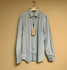NWT Burberry London Men's Blue Trim Dress Shirt 15.5