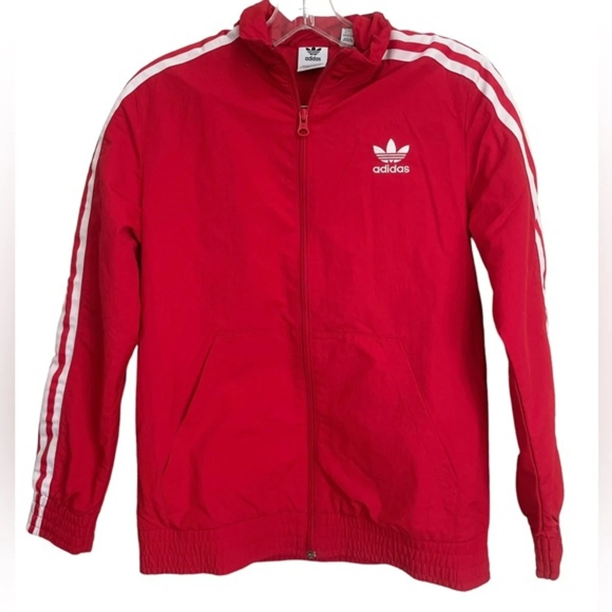 Red adidas youth jacket hotsell