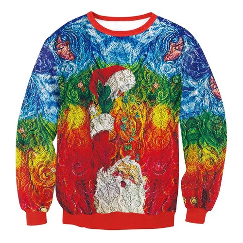 Women Men 3D Ugly Christmas Long Sleeve Sweater Unisex Xmas Party Sweatshirt Top - Picture 10 of 41