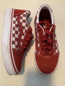 boys red checkered vans