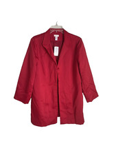 Chicos 2 Stylist Jacket Sleek Red Satin 3/4 Sleeve Soiree Sheen NEW Size Large