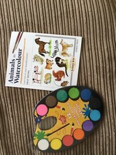 Animals in Watercolour with 12 Watercolour Paints and Brush