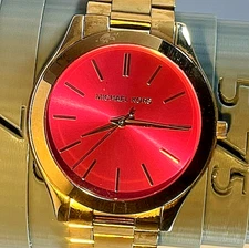 Michael Kors MK3264 Runway Pink Dial Gold Stainless Steel Bracelet Women's Watch