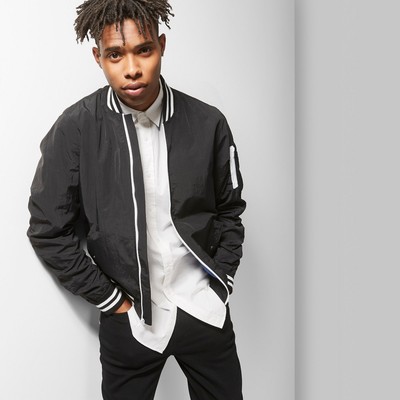 bomber jacket white and black