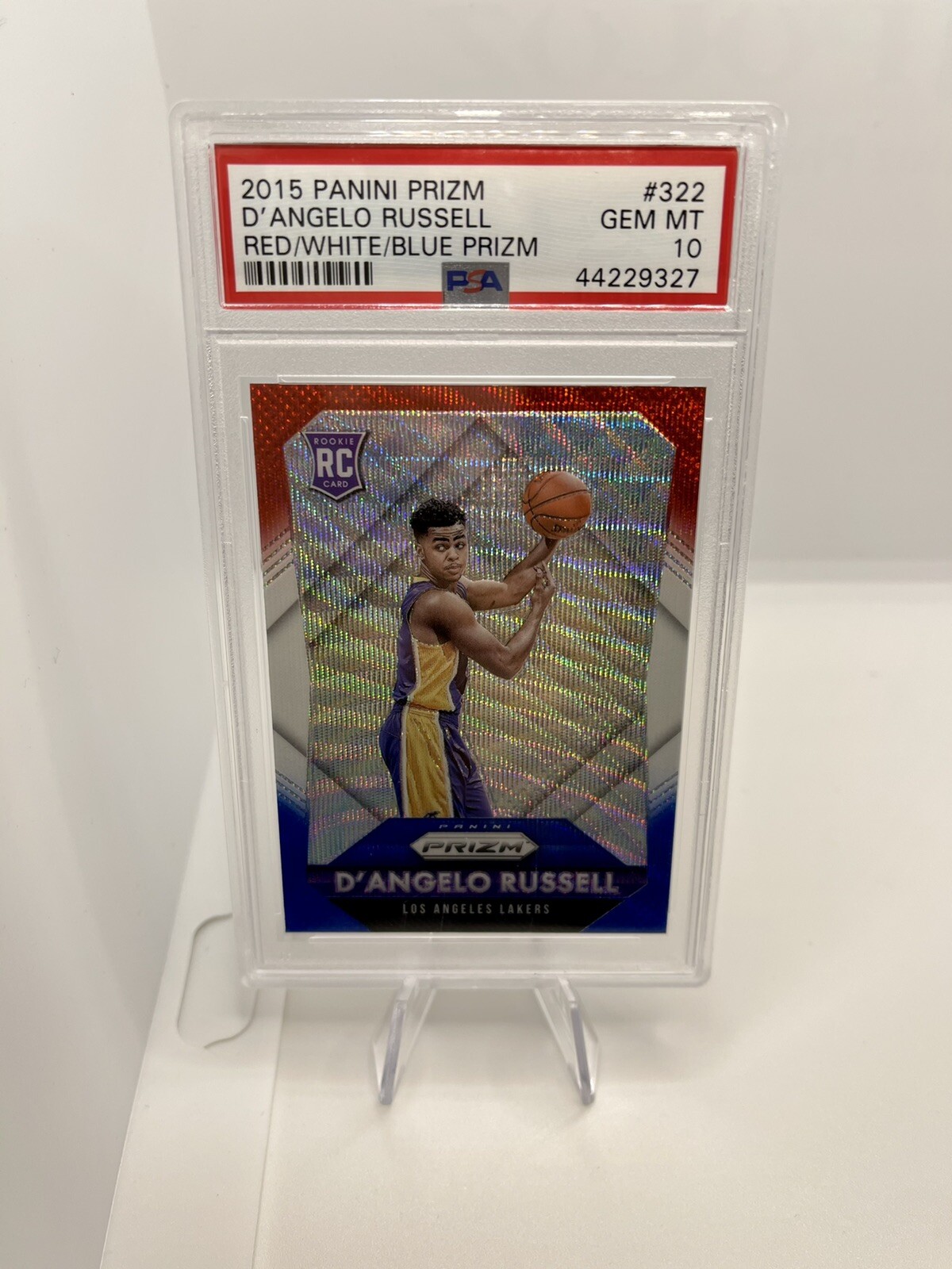 2015-2016 Panini Red White Blue Prizm #322 D’Angelo Russell PSA 10 GEM MT