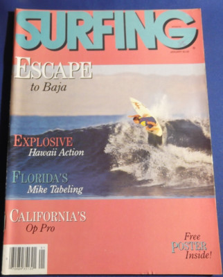 SURFING MAGAZINE JAN 1986  DAVE PARMENTER  OP PRO  DAMIAN HARDMAN   VINTAGE