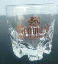 vintage Glenmark finest Scotch Whisky Whiskey bar glass 3" tall 