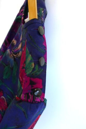 EMANUEL UNGARO TER Vintage 80s Wool Floral Tie Neck Secretary Blouse Top 6 - Bild 6 von 11