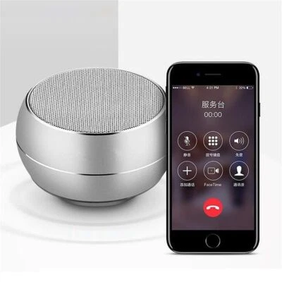 Mini Haut-Parleur Bluetooth Design Métal Brossé avec Lumière LED Réfléchissante - Photo 1/4