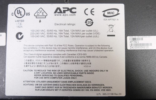 APC AP7821 8-Outlet PDU Metered Power Distribution Units (Rack-Mountable) Qty-2 - Photo 4/4