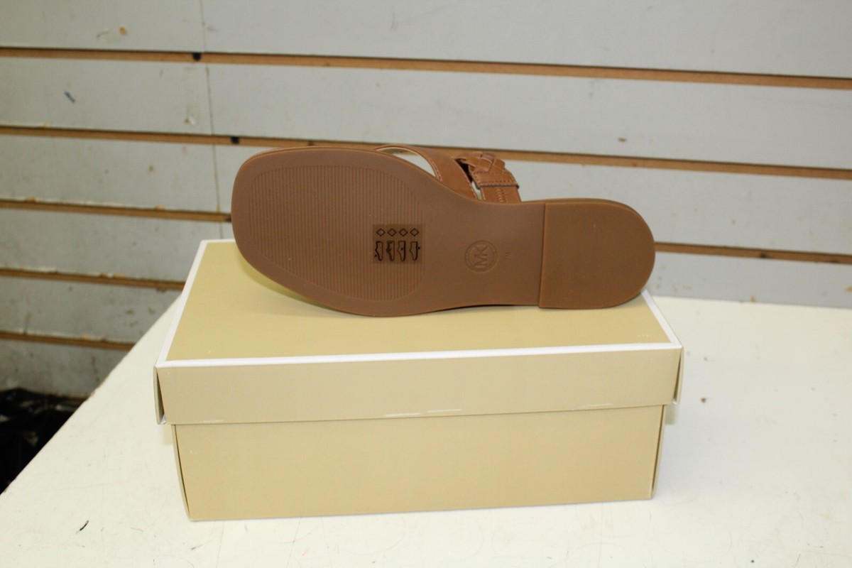 Michael Kors Alba Thong Slide Sandals Womens Luggage NEW WITH BOX | eBay