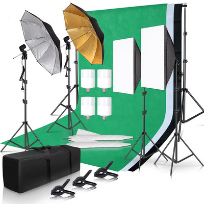 Photography Lighting Kit 2X3M Photo Background Backdrops Soft Umbrella Softbox L