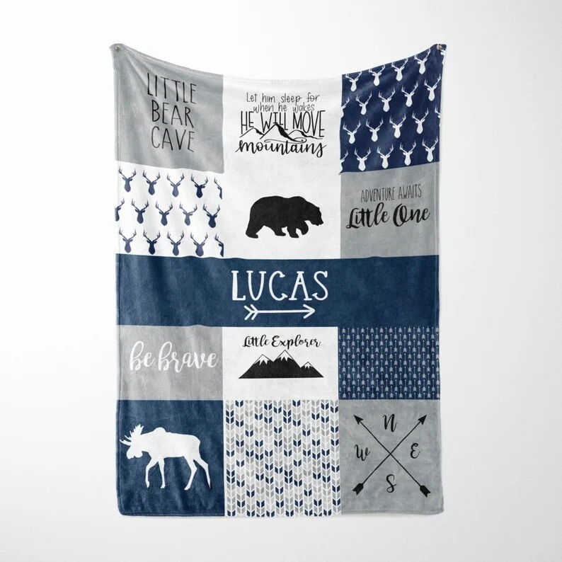 Personalized woodland hotsell baby blankets