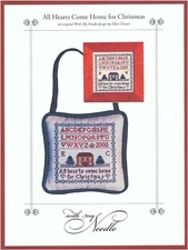 With My Needle ALL HEARTS COME HOME FOR CHRISTMAS Cross Stitch Chart sampler