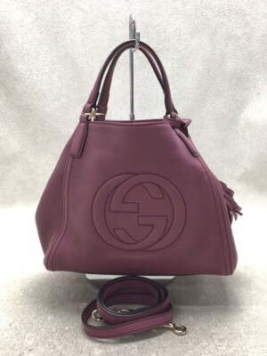 Gucci 336751 Soho 2Way Handbag Tassel Leather Pink Plain | eBay