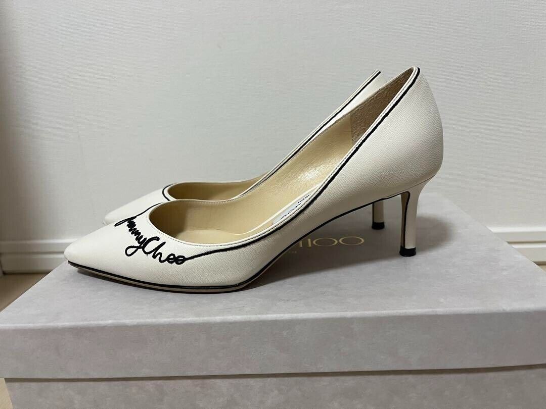 JIMMY CHOO Logo Design Pumps Mule Sandals Size36/US6 ROMY 60 JIMMY CHOO Logo Design Pumps Mule Sandals Size36/US6 ROMY 60