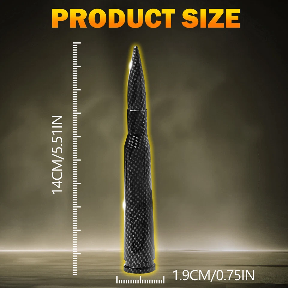 ANTENA BALA FIBRA CARBONO 50 CAL PARA CHEVY SILVERADO 1500/2500/3500/GMC SIERRA Foto 2 de 4