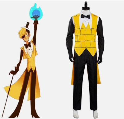 New Gravity Falls Bill Cipher Cosplay Costume Uniform Outfit Full Set Men Hallow