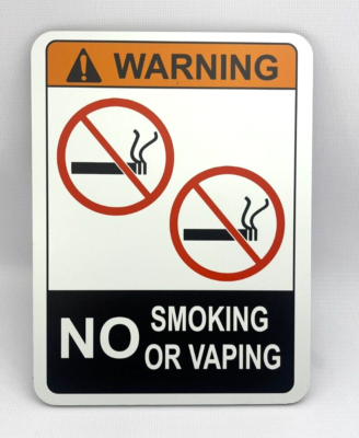 elfbar nachfüll pod läuft aus WARNING NO SMOKING OR VAPING / Informative Sign /Aluminum Sign 6