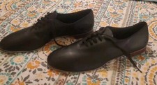 Capezio Coppola Tele Tone Tap Shoes K355 Black Leather Size 12.5 New