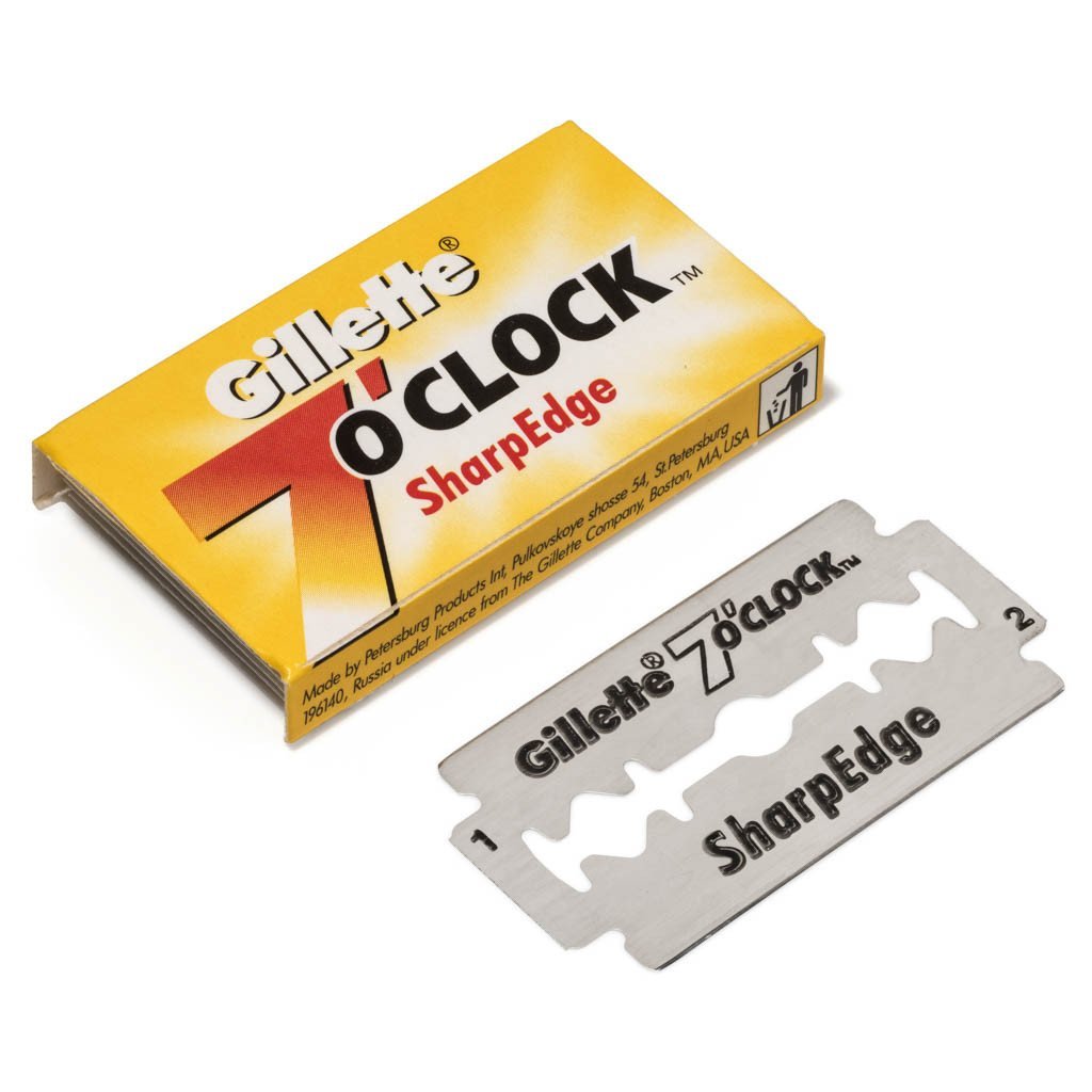 100 Gillette 7 O'clock Double Edge Two Sided Safety Razor Blades Shaving Russia