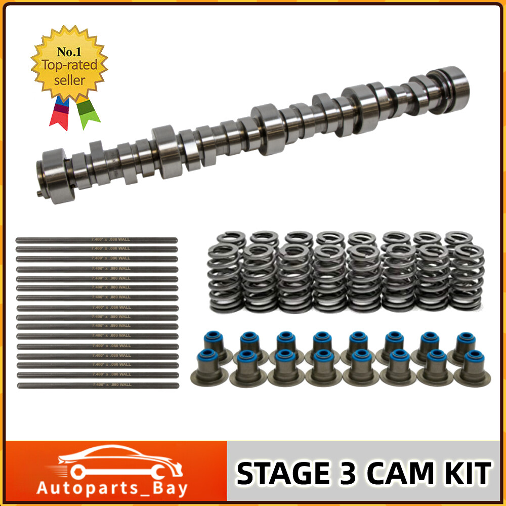 Performance LS Truck Camshaft Kit Stage 3 with Springs, Seals, 7.400 Pushrods for 4.8 5.3 6.0 6.2L Engines