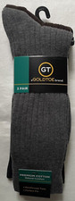 Gold Toe Men's 3-Pk Premium Cotton Crew Socks Black Brown Gray Shoe Size 6-12.5