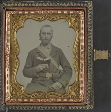 8" x 10" Photo Unidentified soldier in Confederate uniform and C.S.A