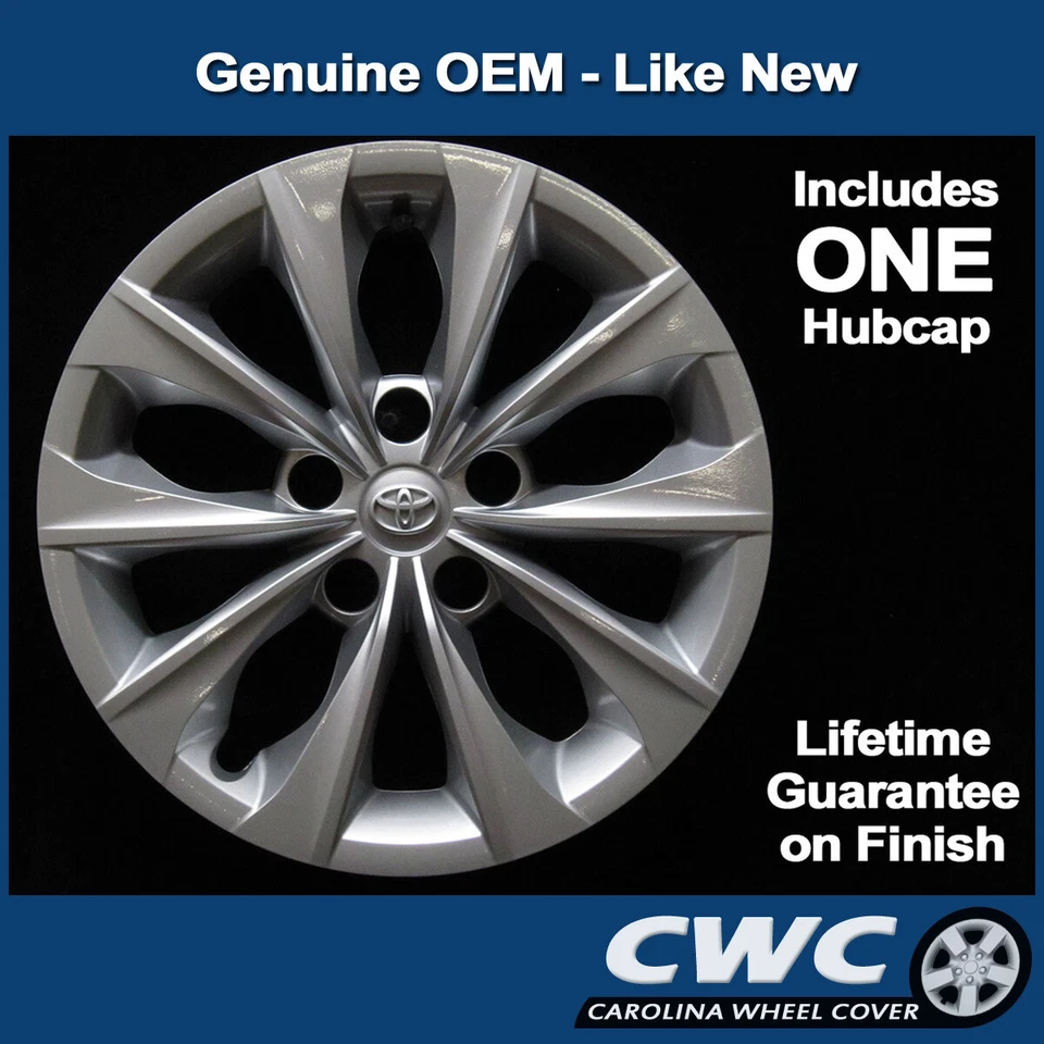 Tapacubos para Toyota Camry 2015-2017 - Cubierta de rueda genuina OEM de fábrica 16" 61175 Foto 2 de 4