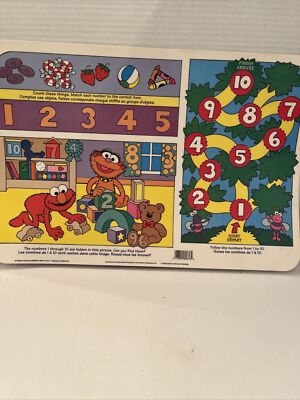 Vintage Sesame Street Numbers 2 Sided Placemat 1996. | eBay