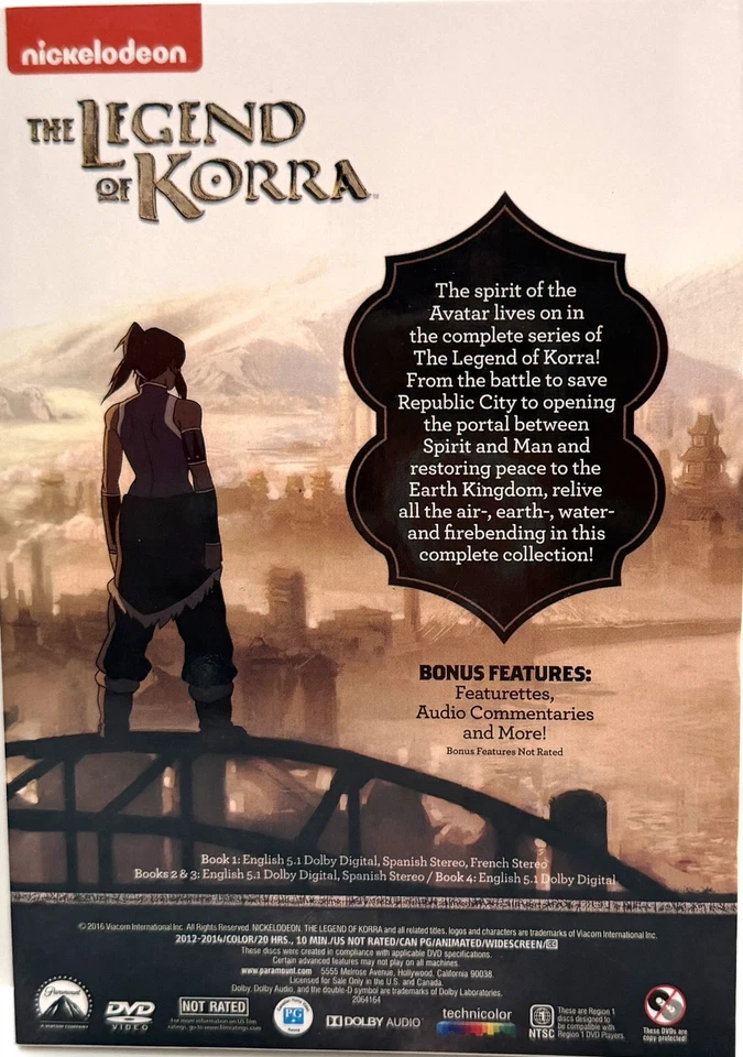 The Legend of Korra: the Complete Series (7 Disc DVD Box Set) Like New - Image 2 of 3