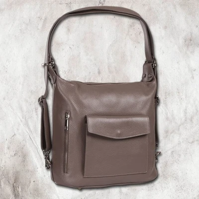 Toscanto Sac Épaule, Sac Cityrucksack en Cuir Gris, Format QuEr ORT103RK2 - Photo 1/4