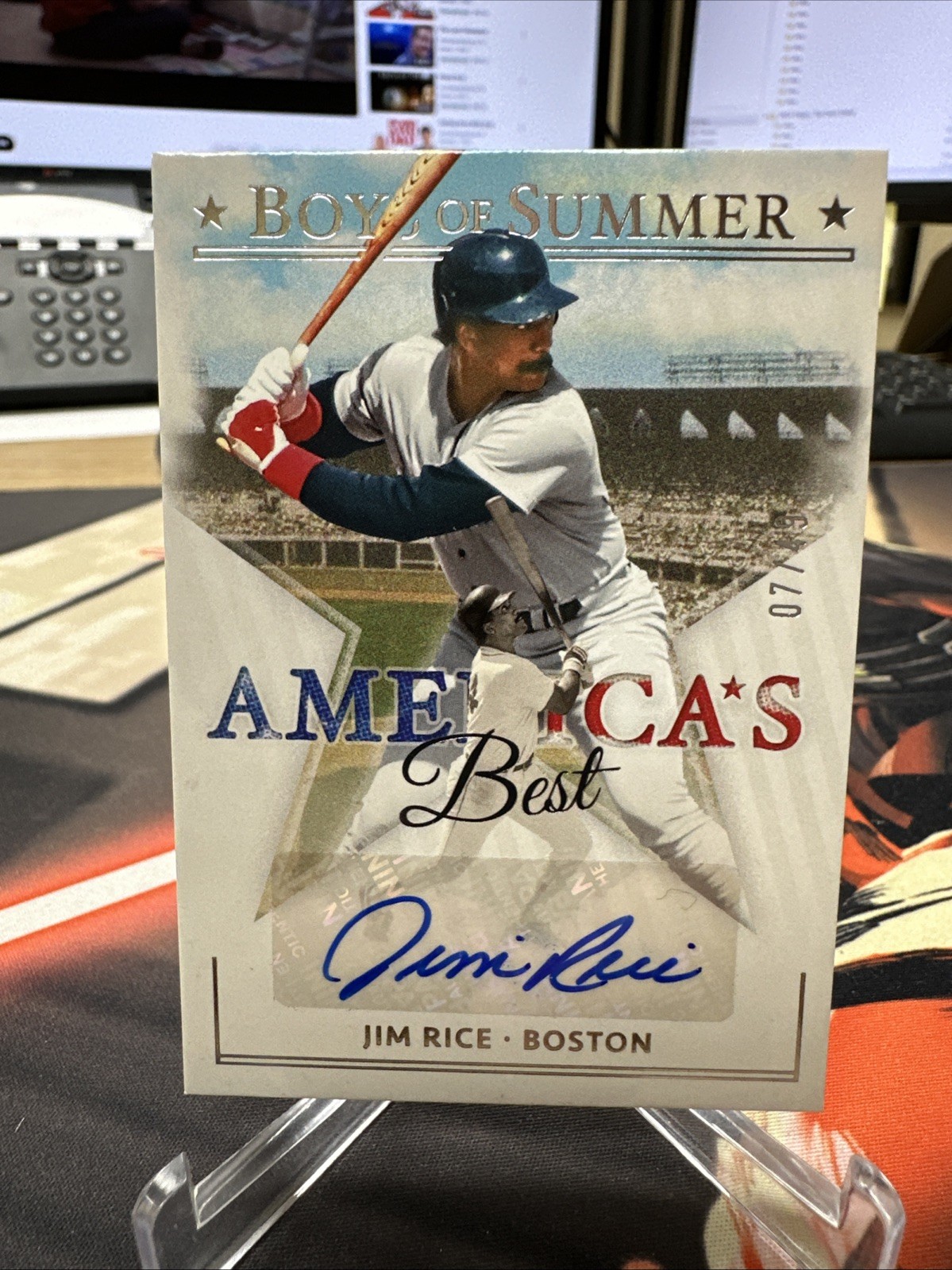 2024 Panini Boys Of Summer Jim Rice Holo Silver Auto 7/49
