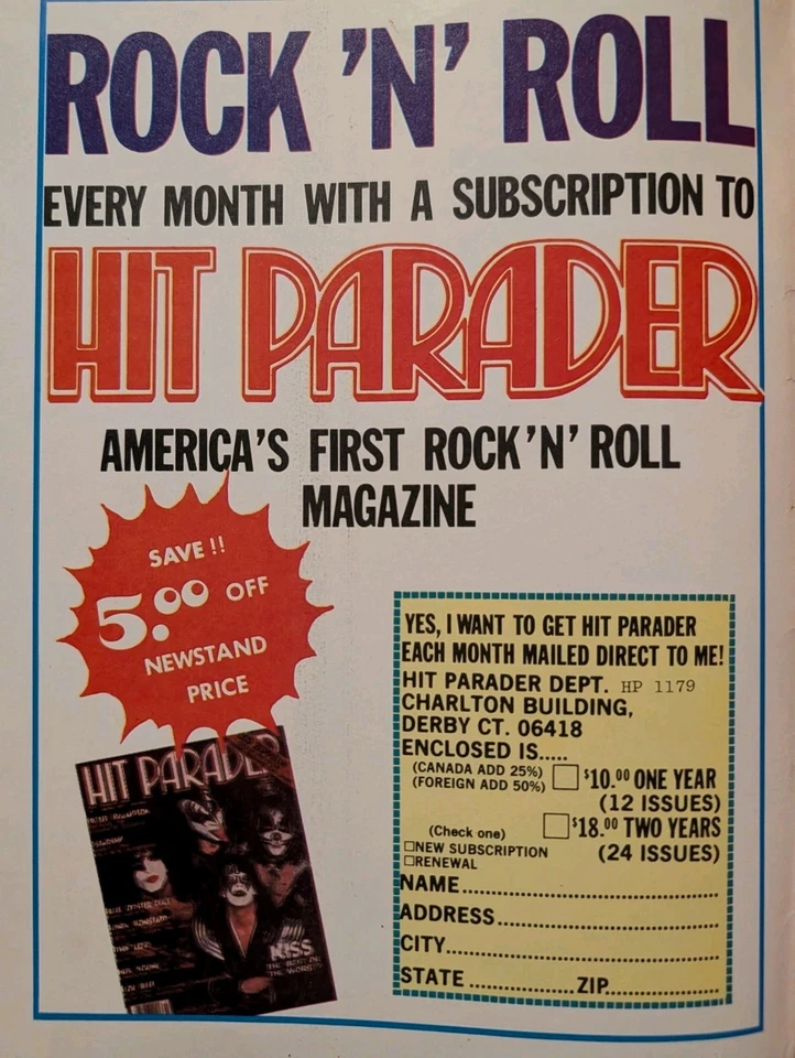 Hit Parader Magazine November 1979 KISS, Cars, Bowie, Cheap Trick, Journey, Who - Image 2 of 4