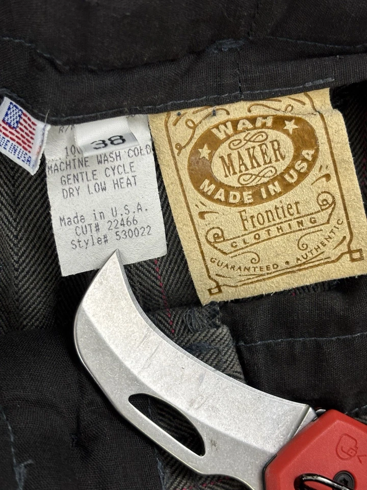 Wah Maker Suspender Pants Frontier Clothing Pinstripe Made In The USA Western  - Image 2 of 4