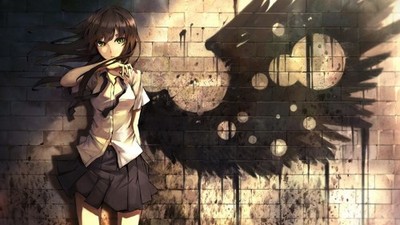 Anime wings bricks skirt graffiti girls original Custom Gaming Mat Desk