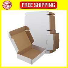 9X6X2 Shipping Boxes Set of 50, White Small Corrugated Cardboard Box, Mailer Box
