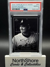 2025 Topps Black & White - Prized Portraits - Dodgers Shohei Ohtani #PP1 PSA 10