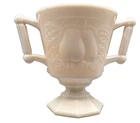 Vintage MCM Shell Pink Milk Glass Pear Open Sugar Bowl