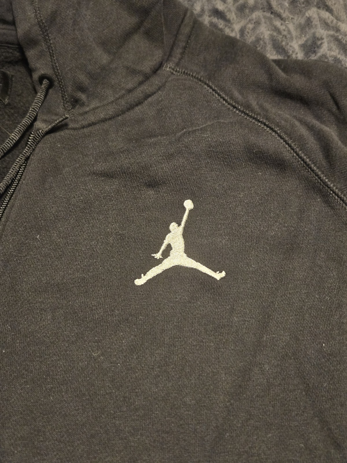 SACAI X NIKE Felpa Air Jordan Flight full zip con cappuccio Nike pile nero manica lunga uomo XL